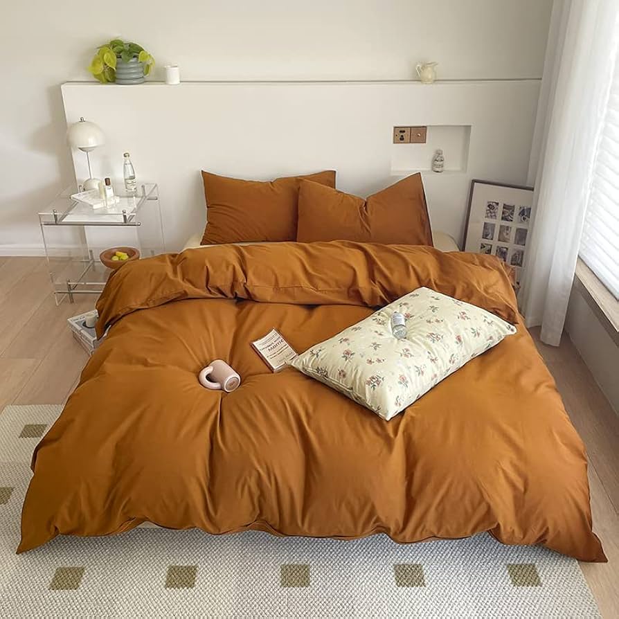 Amazon.com: Luxlovery Pumpkin Color Comforter Set Twin Burnt